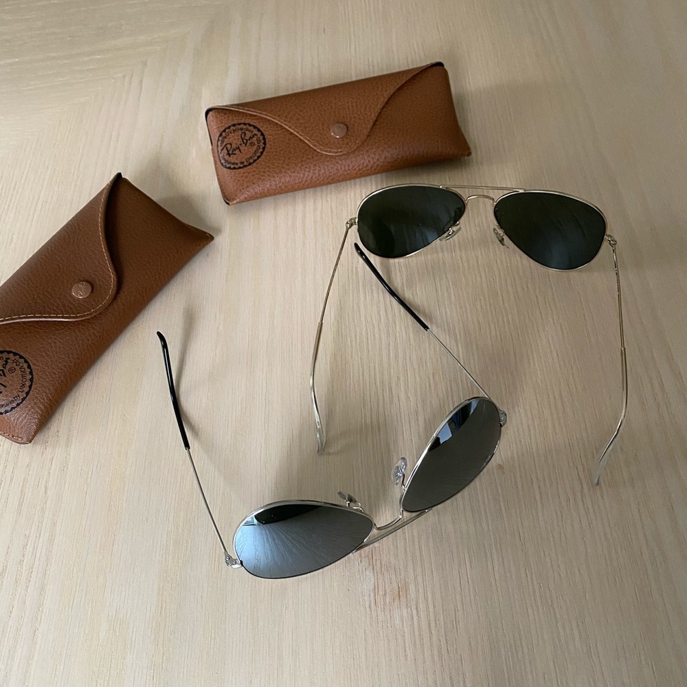 SET OF (2) NEW Ray Ban Aviator Sunglasses